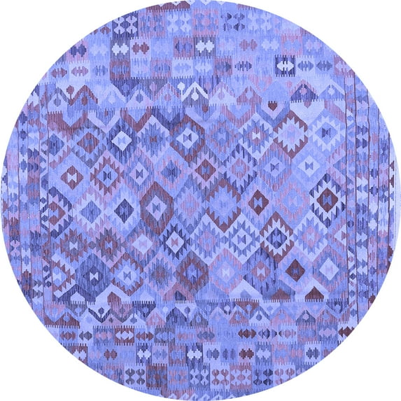 Ahgly Company Indoor Round Southwestern Blue Country Area Rugs, 6' Round