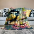 thumbnail image 2 of JEUXUS Flannel Blanket Throw Blanket Flowers and Birds Picture Excellent Hand Feel White, 2 of 6