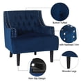 thumbnail image 4 of Homebeez Modern Velvet Single Sofa Chair with Arms for Living Room Bedroom, Blue, 4 of 6