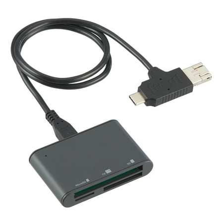 onn Compactflash(CF)|SD|microSD|MiniSD Plug N Play USB/Micro-USB/USB-C Memory Card Reader