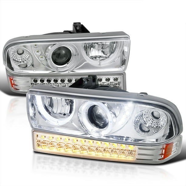 SpecD Tuning S10 Blazer Halo LED Clear Projector Headlights + LED