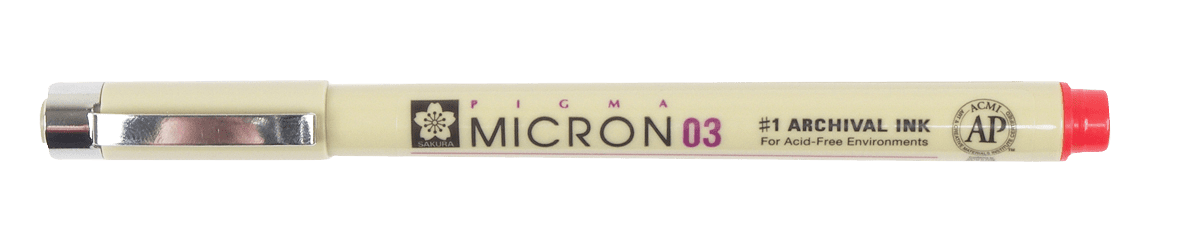 3 DOZEN: Sakura Pigma Micron 03 Pen .35mm: Red (XSDK03-19)