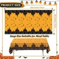 thumbnail image 3 of Halloween Tablecloth, 2 PCS Halloween Tablecloth Plastic, 54" x 108" Halloweens Ghost Castle Spider D rative Table Cloth Orange Black Table Cover Rectangle for Halloweens Party Supplies D rations, 3 of 6