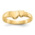 thumbnail image 1 of 14k Yellow Gold Adjoining Heart Ring Love, 1 of 9