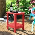 thumbnail image 6 of Nalone Adirondack Side Table 16.5" Outdoor HDPE Plastic Double Small End Table for Patio (Red), 6 of 7