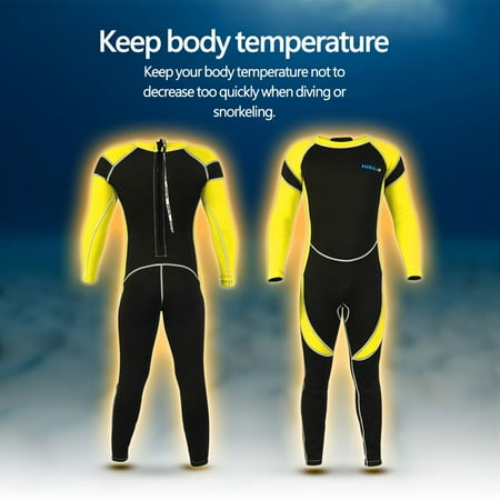 Neoprene Swimwear Xl Zerone Kids Neoprene Scuba One-piece Swimsuit Diving Snorkeling Wet Suit Long Sleeve Surfing Swimwear, Children Swimwear, Neoprene Diving Suit ()