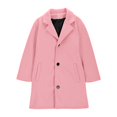 thumbnail image 5 of Girls Trench Coat Single Breasted Wool Dress Coats Winter Long Windbreaker Overcoat for Kids, 5 of 6