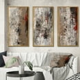 thumbnail image 1 of Designart "Fading Passion Retro Beige and Red Abstract II" Abstract Painting Framed Wall Art Set Of 3 - Red Modern Frame Gallery Wall Set For Home Decor, 1 of 6