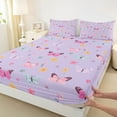 thumbnail image 3 of Homewish Flying Colorful Butterflies 3pcs Twin Sheet Sets For Teens,Chic Flowers Blossoms Twin Fitted Sheet,Spring Garden Breathable Flat Sheet,Luxury Bedroom Decor, 3 of 7