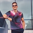 thumbnail image 4 of Yiaed Astronaut Riding Fiery HorsePrint Men's Short Sleeve Polo Shirt,Golf Polo for Men Three-Button Golf Shirt Athletic Casual Collared T-Shirt- XX-Large, 4 of 7