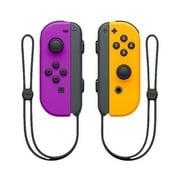 Switch Wireless Controllers with Hand Strap Replacement Wireless Gamepad Joy-con Dual Vibration (Purple&Orange)