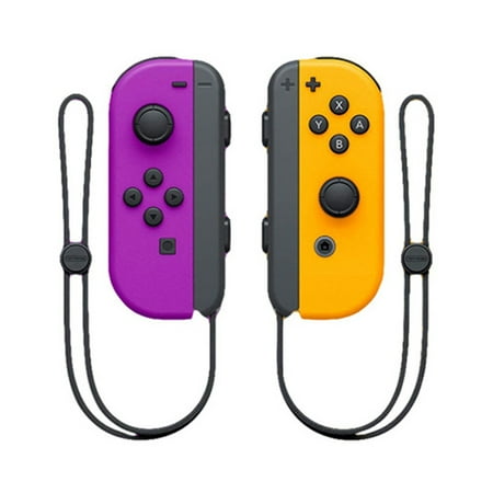 Switch Wireless Controllers with Hand Strap Replacement Wireless Gamepad Joy-con Dual Vibration (Purple&Orange)