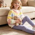 thumbnail image 4 of Girls Suit Fall And Winter Sweet Crewneck Hoodie Slim Fit Trousers Suit Casual Comfortable 4-5 Years, 4 of 7