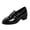 #02 Black, variant on Busydd Womens Loafers Fashion Glossy Chunky Block Heel Dress Shoes Casual Comfortable Closed Toe Solid Color Slip On Shoes