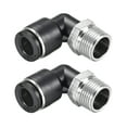 thumbnail image 1 of Conector de tubo de empuje a conectar, tubo de 10 mm OD x rosca NPT de 3/8, ajuste de bloqueo neumático de 2 piezas, 1 of 3
