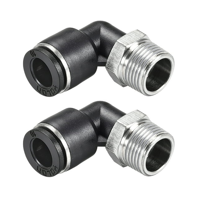 Conector de tubo de empuje a conectar, tubo de 10 mm OD x rosca NPT de 3/8, ajuste de bloqueo neumático de 2 piezas