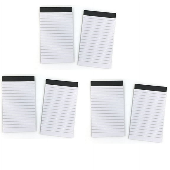 Small Pocket Size College Ruled Notepad - 3”x5” Memo Note Pads (6 Pack)