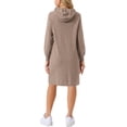 thumbnail image 3 of INSPIRAR CHIC Sudadera Casual para Mujeres con Capucha de Manga Larga Vestido Midi con Bolsillos XL Verde Oliva, 3 of 6