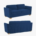 thumbnail image 6 of MUZZ Queen Size Velvet Pull Out Sofa Bed, 2-in-1 Sleeper Sofa Couch with Foam Mattress for Small Spaces(Blue), 6 of 8