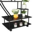 thumbnail image 7 of Zimtown Half Moon Plant Holder Stand with Wheels, 6 Layer Metal Rolling Wood Flower Stand Display Rack w/2 Shelves, Black, 2 PCS, 7 of 7
