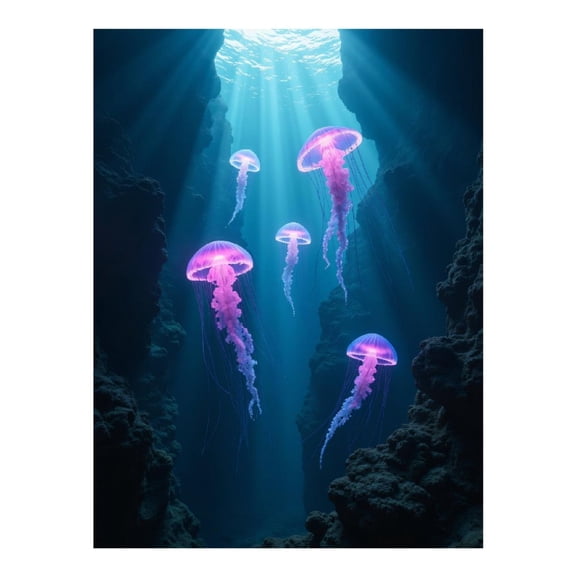 Diamond Art Kits for Adults - 5d Underwater Glowing Jellyfish Scene Diamond Painting for Adults, Diamond Art for Adults Beginners, Diamond Painting Kits for Adults for Home Wall Decor