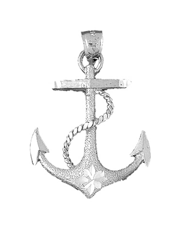 20 mm Sterling Silver 925 Anchor With Rope Pendant Jewels Obsession Anchor With Rope Pendant 