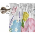 thumbnail image 5 of Kitchen Curtains Set, Spring Easter Kitchen Curtains and Valances Set, Gray Plaid Floral Botanical Easter Eggs Rod Pocket Tier Curtains 24 Inch Length for Cafe/Bedroom Windows, 5 of 6