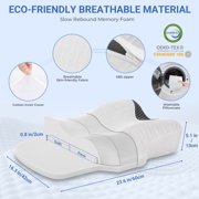 Elviros CPAP Pillow for Sleeping, Adjustable Height Neck Support Pillow with Memory Foam for CPAP Users with Sleep Apnea, Suitable for Side and Back Sleepers
