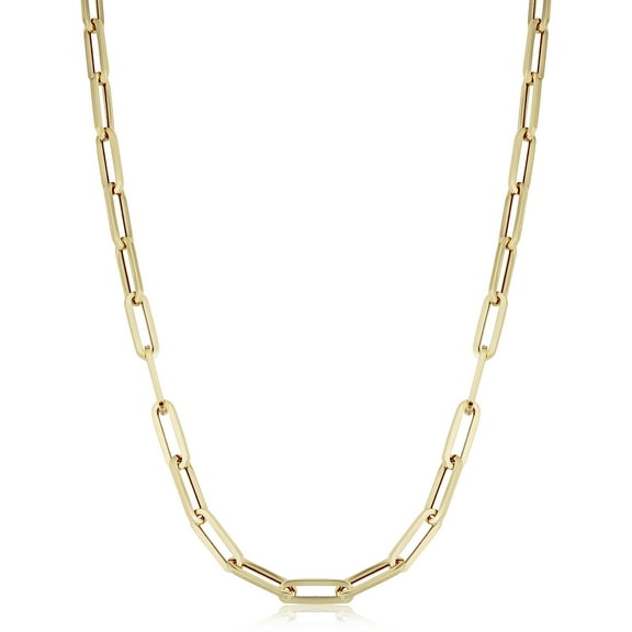 Au Naturale 14k Yellow Gold Capsule Paperclip Link Chain Necklace (4.6 mm, 16 inch) | Made in Italy