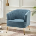 thumbnail image 4 of Andeworld Upholstered Accent Chair with Gold Metal Legs (Blue), 4 of 6