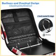thumbnail image 4 of Zipper Binder with Shoulder Strap 2 inch 3 Ring Waterproof File Folder Organizer Bag 500 Sheet Red Hearts with Musical Notes, 4 of 8