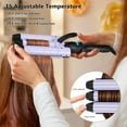 thumbnail image 5 of 32mm (1.25") Hair Crimper, Aima Beauty 3 Barrel Hair Waver Temperature Adjustable, Large Wave Curling Iron with LCD Temperature Display Dual Voltage, Purple, 5 of 8