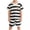 Black, variant on Iyufng Toddler Boys Clothes Summer Striped Outfits 1-8 Year Short Sleeve Top Elastic Waist Shorts 2Pcs