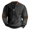 thumbnail image 3 of Hifoo Men's Solid Color Pullover Half Zip Sweatshirt Autumn Winter Sweatshirt Long Sleeve Breathable Dailywear, 3 of 3