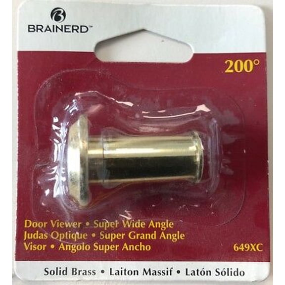 Brainerd 649XC 200° Super Wide Angle Door Viewer Solid Brass