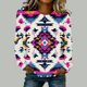 thumbnail image 1 of TaTaai Ladies Retro Western Fashion Print Round Neck Regular Shoulder Long Sleeve Sweatshirt Casual Loose Soft Top for Daily Streetwear Office Gift, 1 of 4