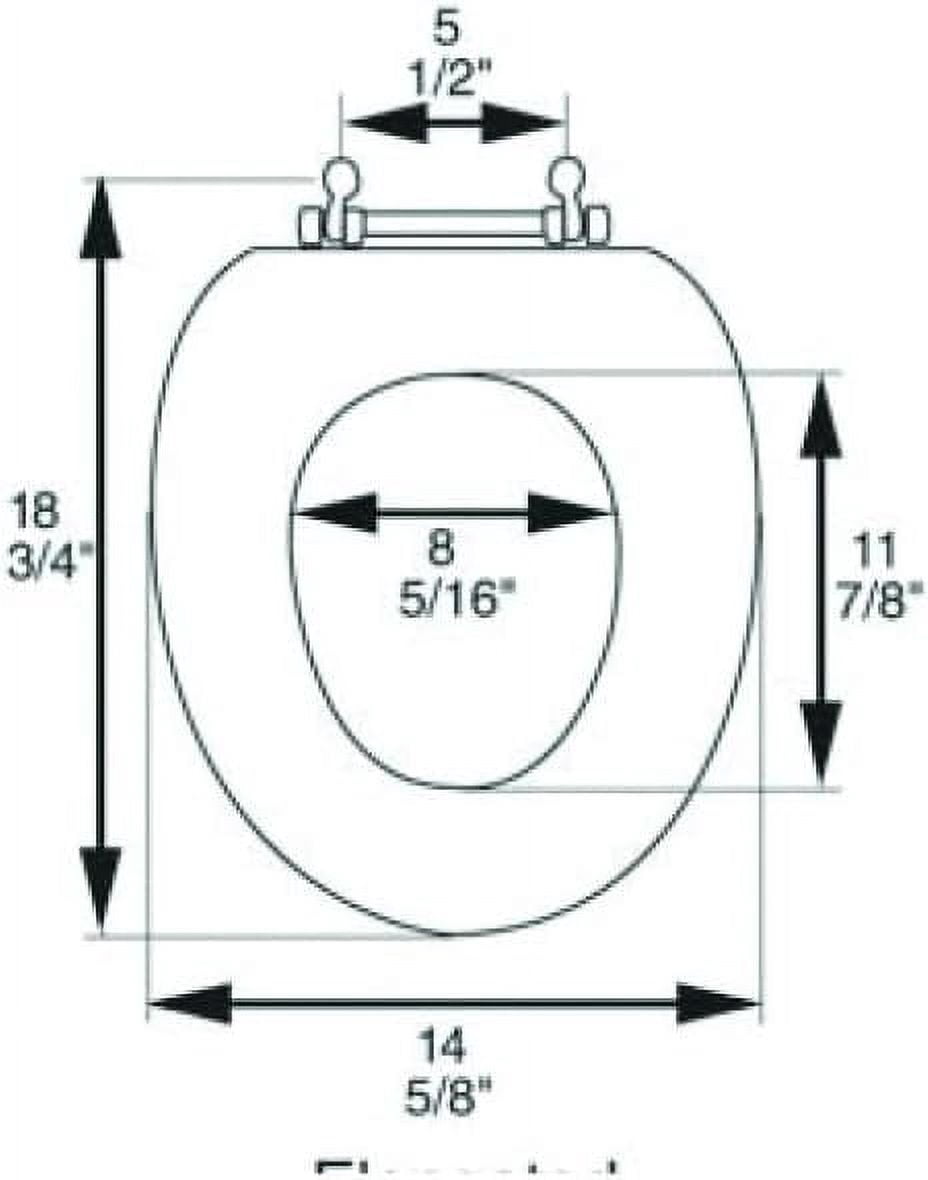 5Q1E3-17CH Solid Oak Contemporary Design Toilet Seat with Slow Close & R'N'C Hinge, Elongated, Natural Oak with Chrome