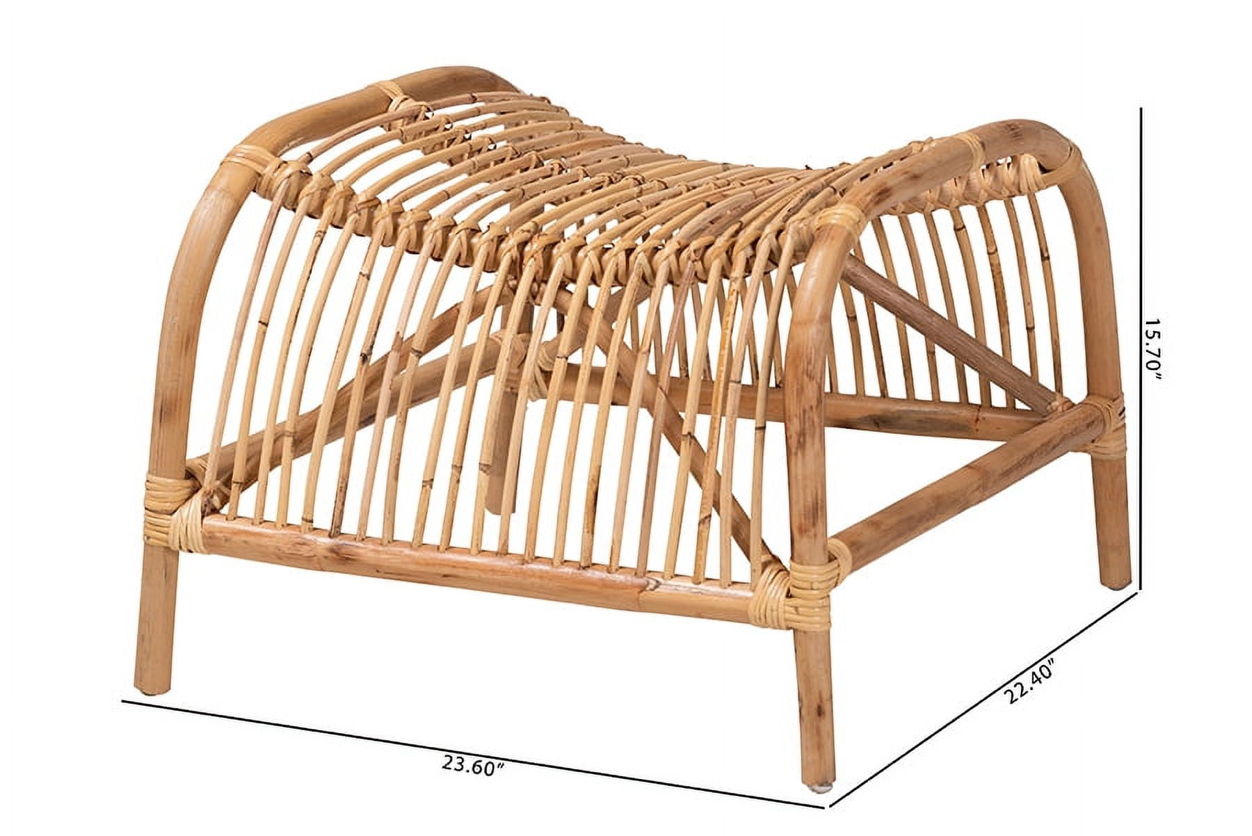 bali & pari Lamaria Rattan BOHO Footstool, Natural Brown