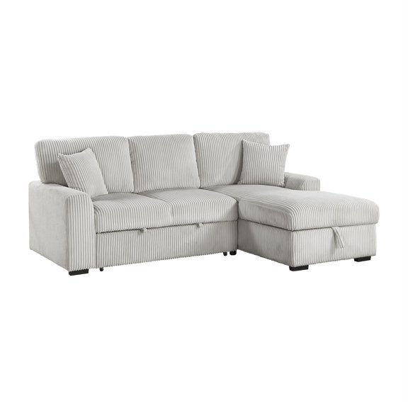 Lexicon Marsh Corduroy 2-Piece Sectional with Right Chaise in Gray