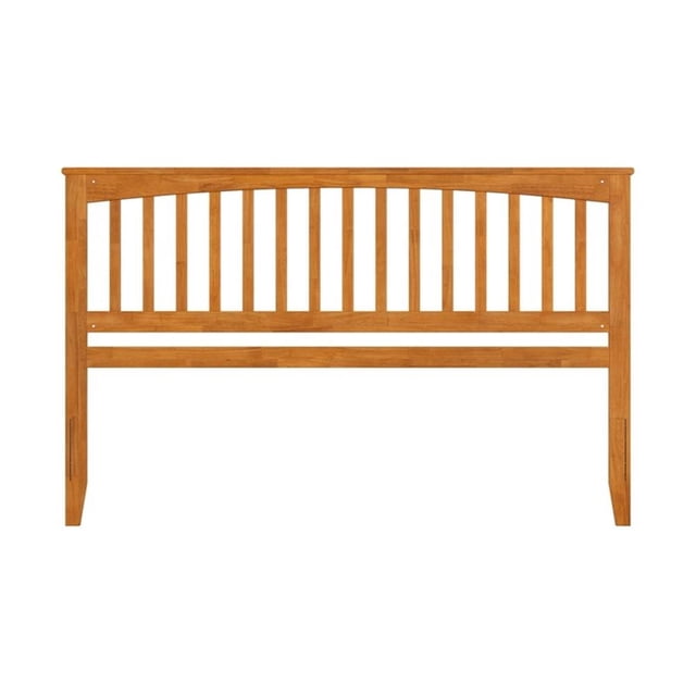 Pemberly Row Mission King Wood Headboard in Light Toffee