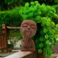 thumbnail image 4 of POINTERTECK Plant Pot Handmade Vivid Appearance Resin Doll Head Shape Succulent Planter Desk Vase Home Decor, 4 of 12