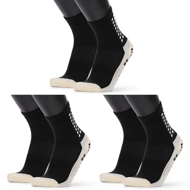 3 Pairs Non Slip Sport Soccer Socks, Unisex Athletic Sports Grip Socks for  Women