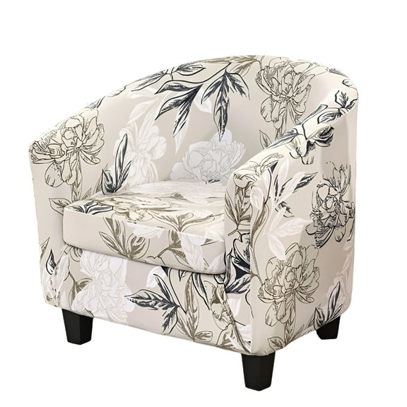 AUQ Club Chair Slipcover Stretch Tub Chair Cover Printed Armchair Slipcover Breathable Removable Arm Chair Covers Machine Washable Armchair Slipcovers Chair Slipcover for Living Room Home