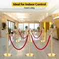 thumbnail image 4 of Red Carpet Ropes and Poles, Stainless Steel Gold Stanchions, Crowd Control Barriers, 5 FT Velvet Red Ropes Used for Theaters, Wedding, Exhibition,Ticket Offices, 4 of 6