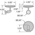 thumbnail image 2 of Access Lighting 1 Light Adjustable Flush Mount in Bronze Color, 2 of 2