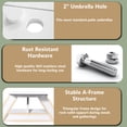 thumbnail image 6 of WestinTrends Outdoor 70" HDPE Plastic Picnic Table Bench With Umbrella Hole, White, 6 of 16