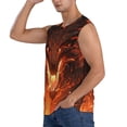 thumbnail image 3 of Lsque Magma Fire Black Dragon Print Men's Cotton Blend Sleeveless Muscle Shirts (S-3XL)- Moisture Wicking, Odor Protection, UPF 30+,Large, 3 of 8