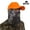 Blaze Orange Hat, Break-Up Face Mask, variant on 2-in-1 FRONT Face Mask and Camo Hat for Duck Hunting