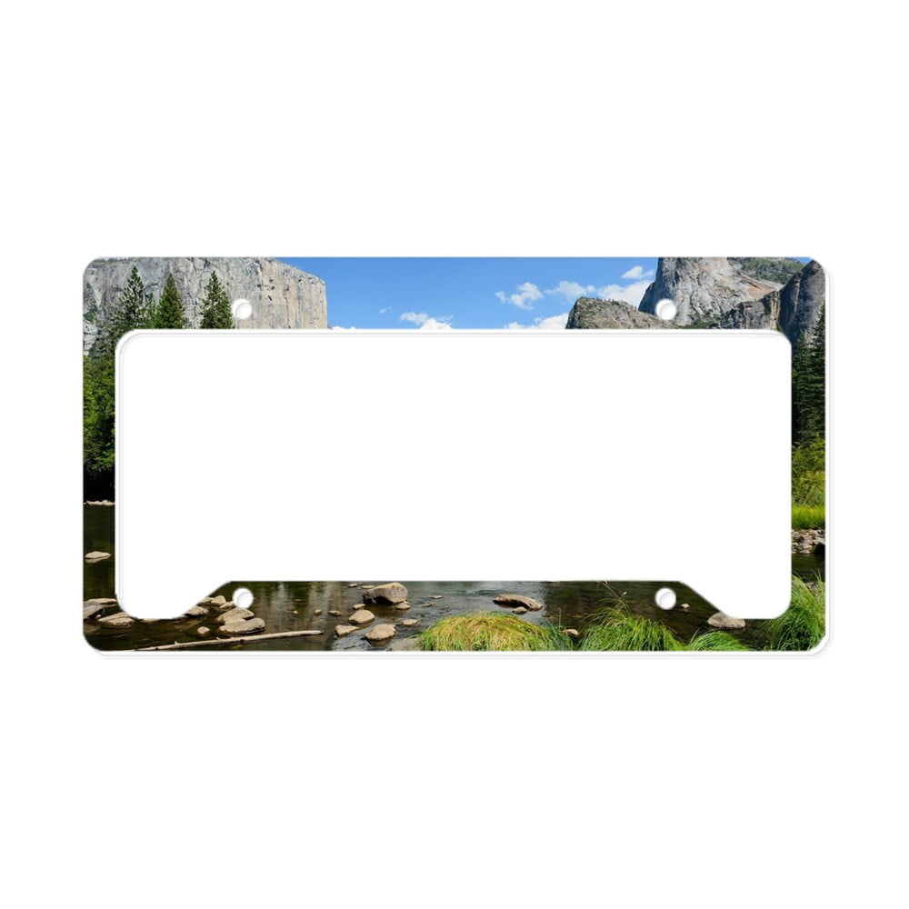 CafePress - Valley View In Yosemite Natio License Plate Holder - Aluminum License Plate Frame, License Tag Holder
