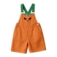 thumbnail image 5 of Girls Halloween Romper Jumpsuit Pumpkin Print Overalls Toddler Piece Outfit Long Sleeve Playsuit With Pockets, 5 of 5